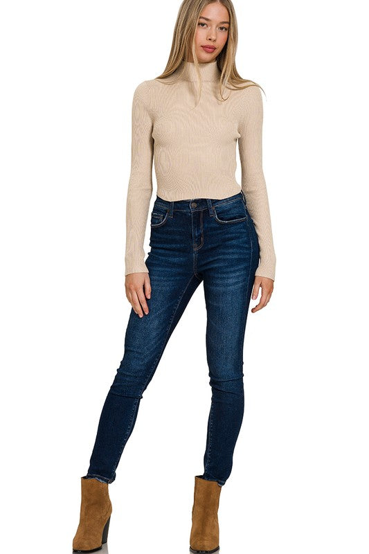 Sculpt Ribbed Turtleneck Sweater