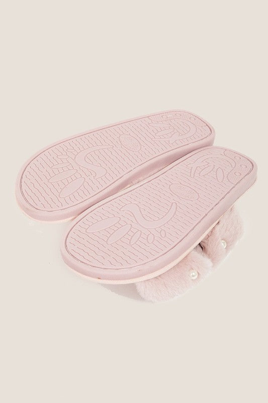 Blush Haven Faux Fur Slippers