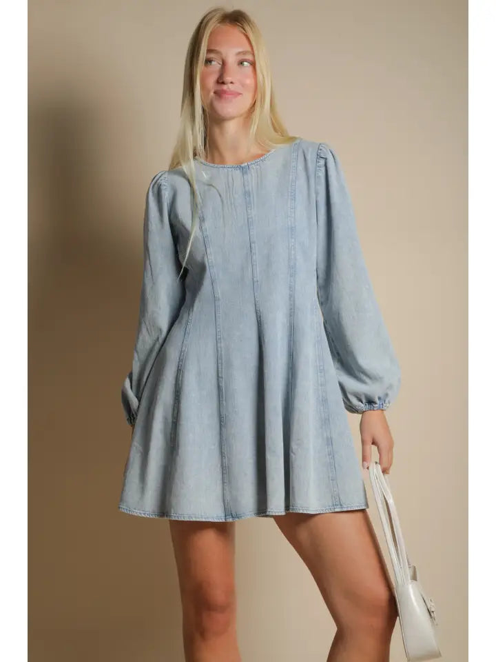 Stonewash Denim Mini Dress