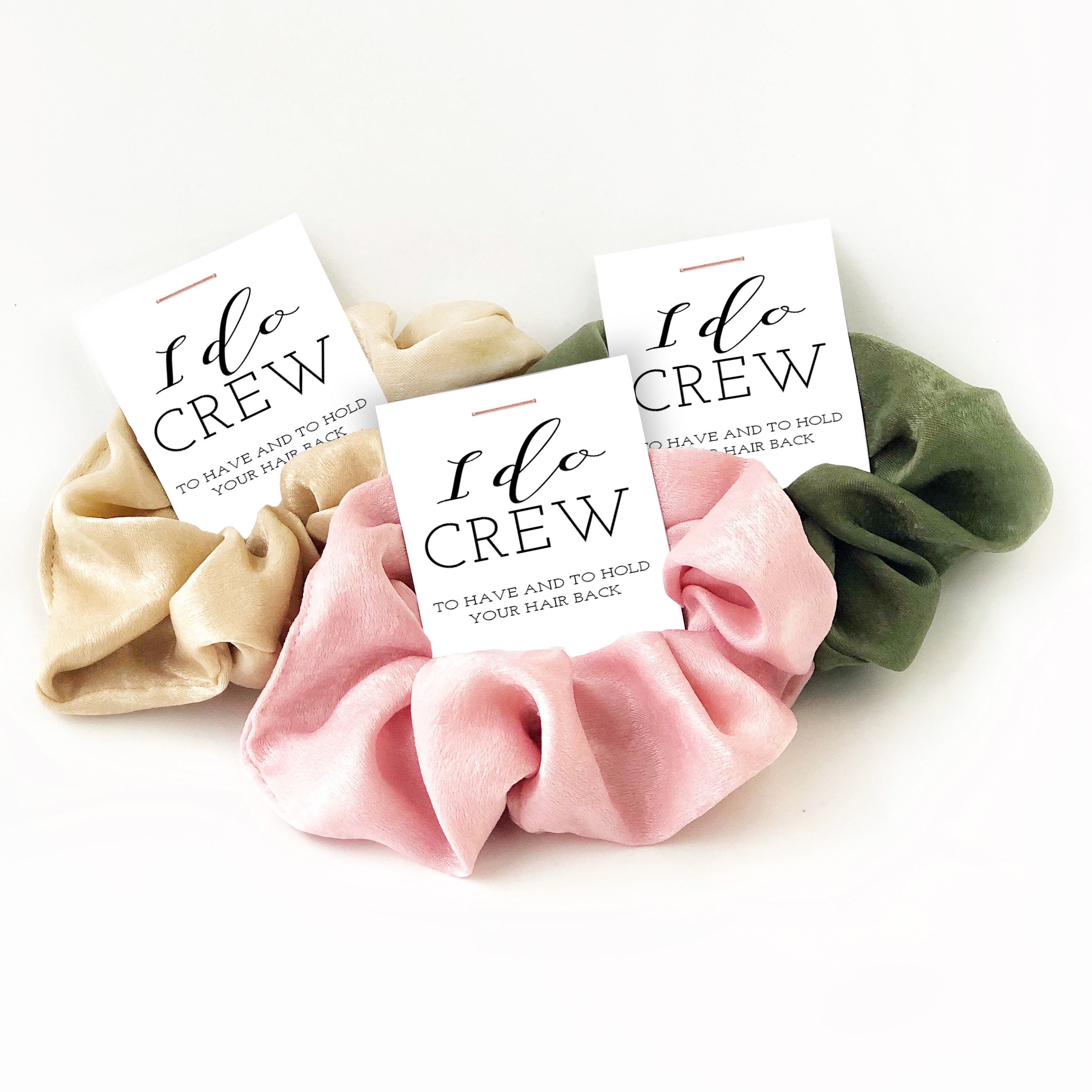 I Do Crew Hair Scrunchie Bridesmaid Gift Party Favor