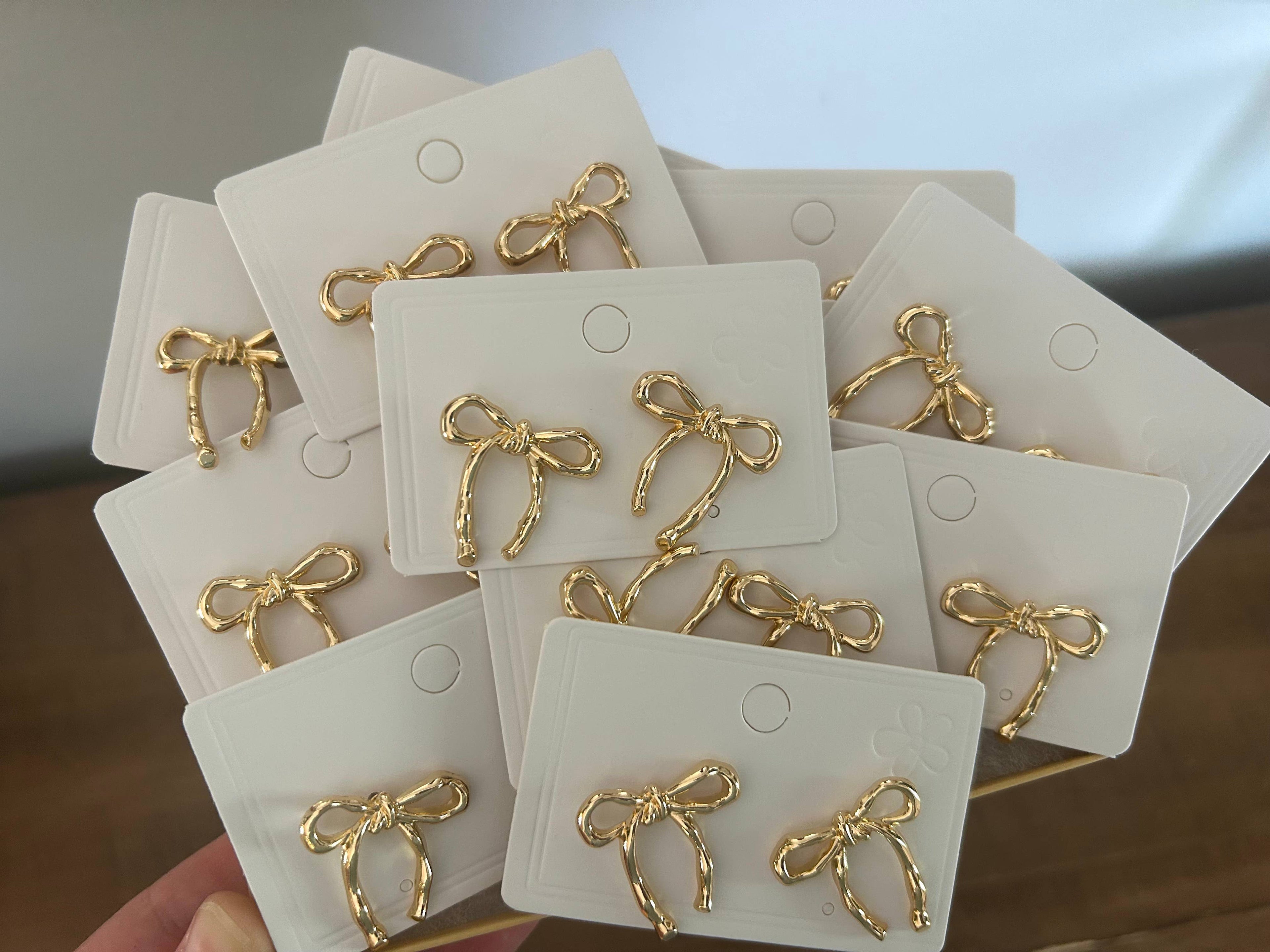 Gold Bow Stud Earrings