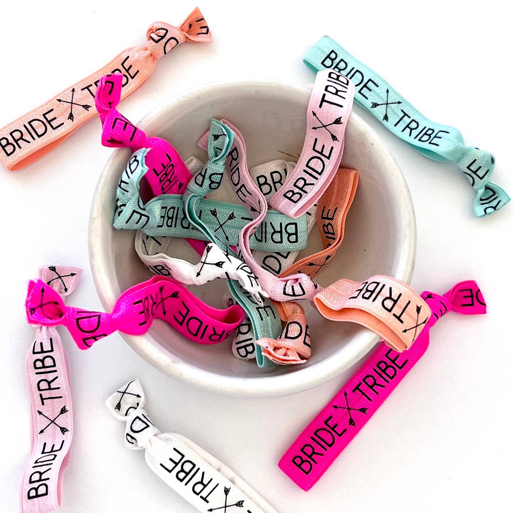 PACK OF 10 Bride Tribe Hair Ties Bachelorette Party Favors
