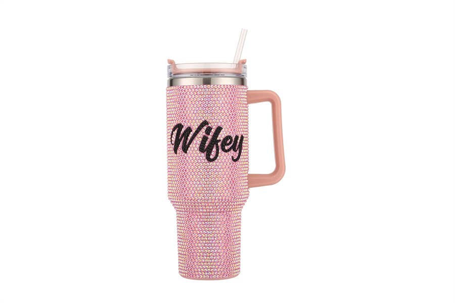 WIFEY Blingy Tumbler with Handle Capacity 40oz