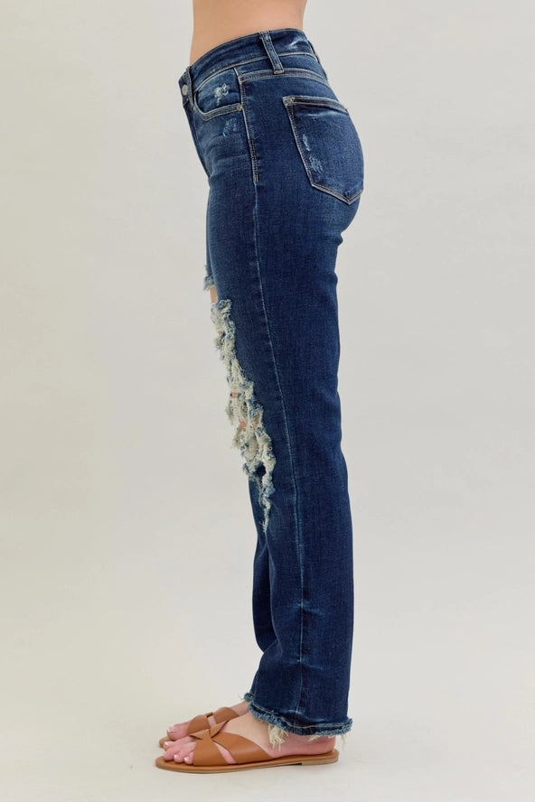 Judy Blue Heavy Destroyed Straight Jeans
