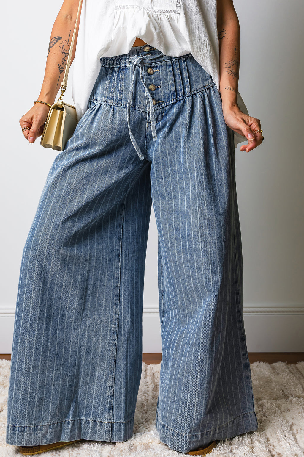 Tidal Wave Pleated Denim
