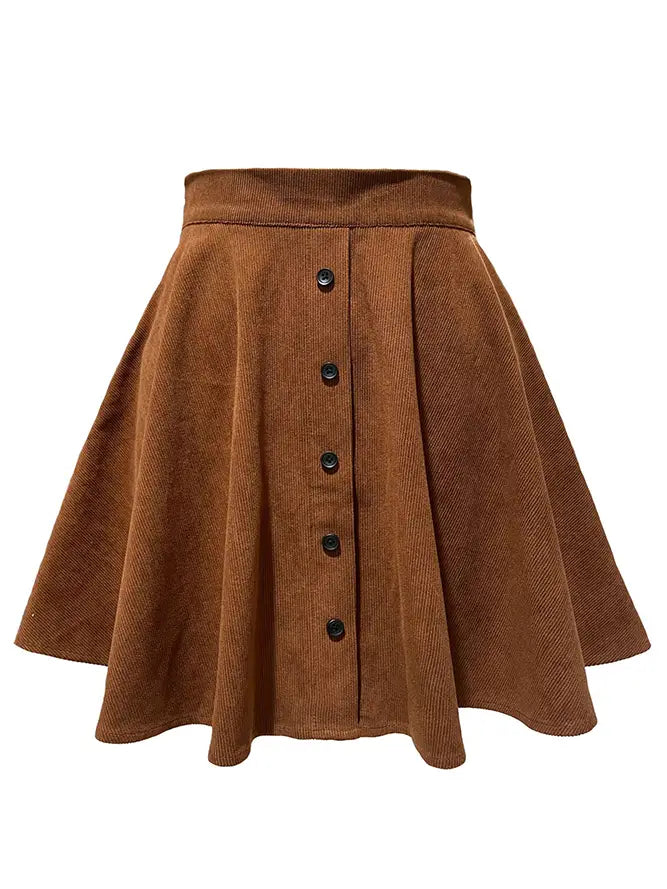 Buttoned-Up Babe Cord Skirt