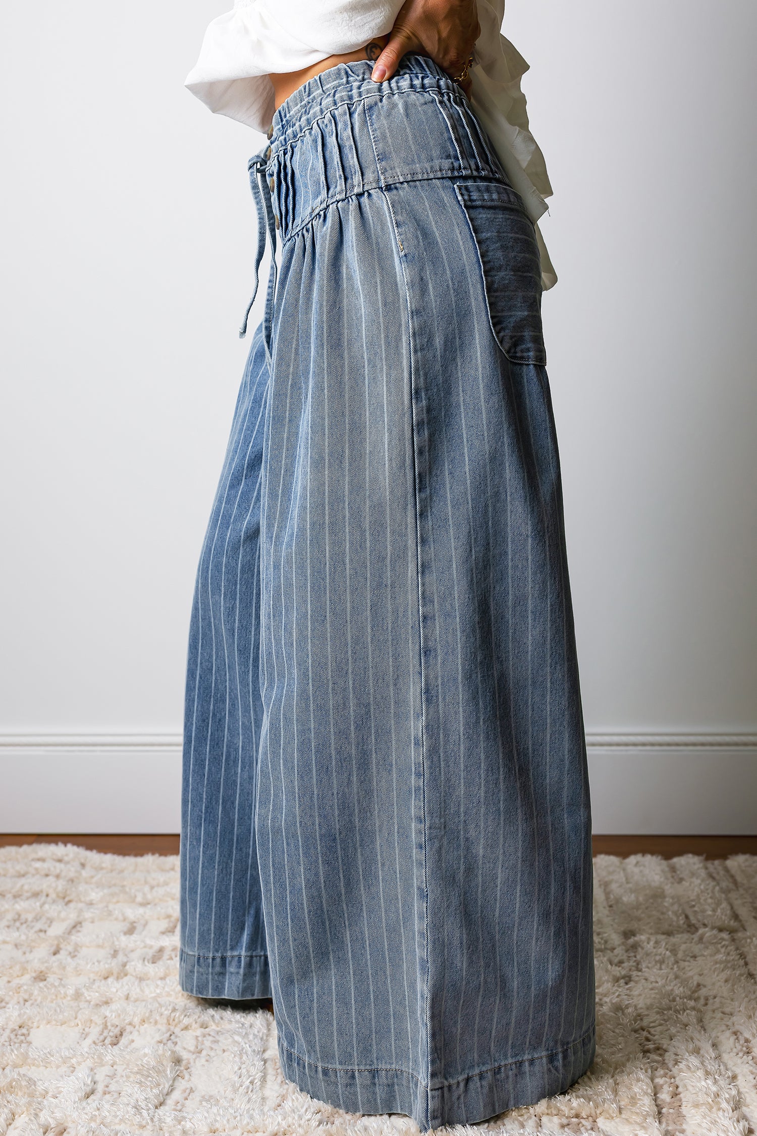 Tidal Wave Pleated Denim
