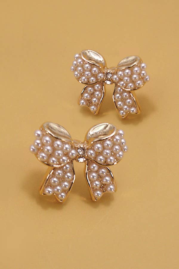 Petite Pearl Bow Earrings
