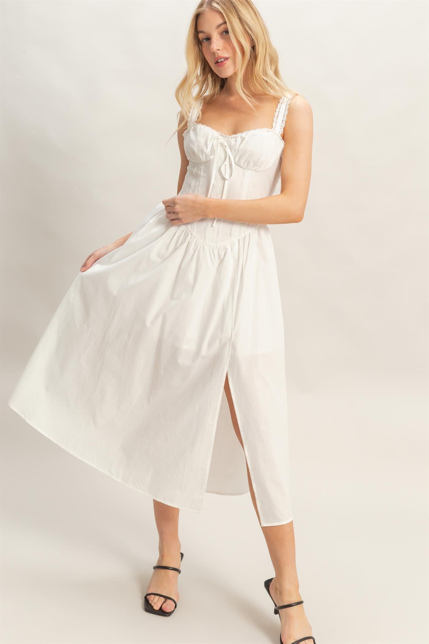 Lace Trim Strap Dress