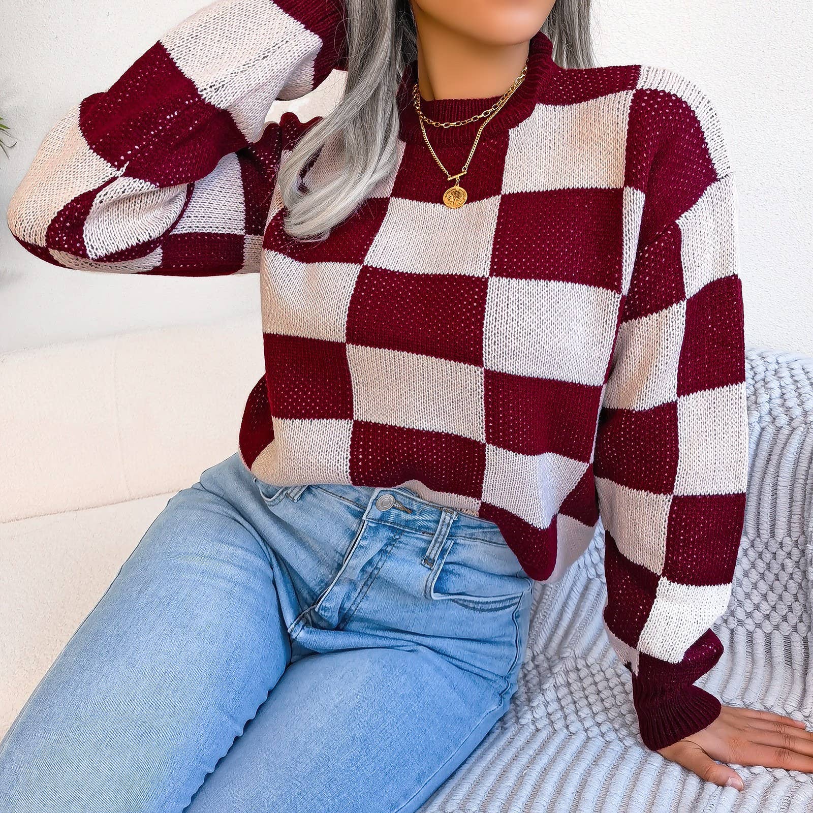 Plaid and Pop Sweater