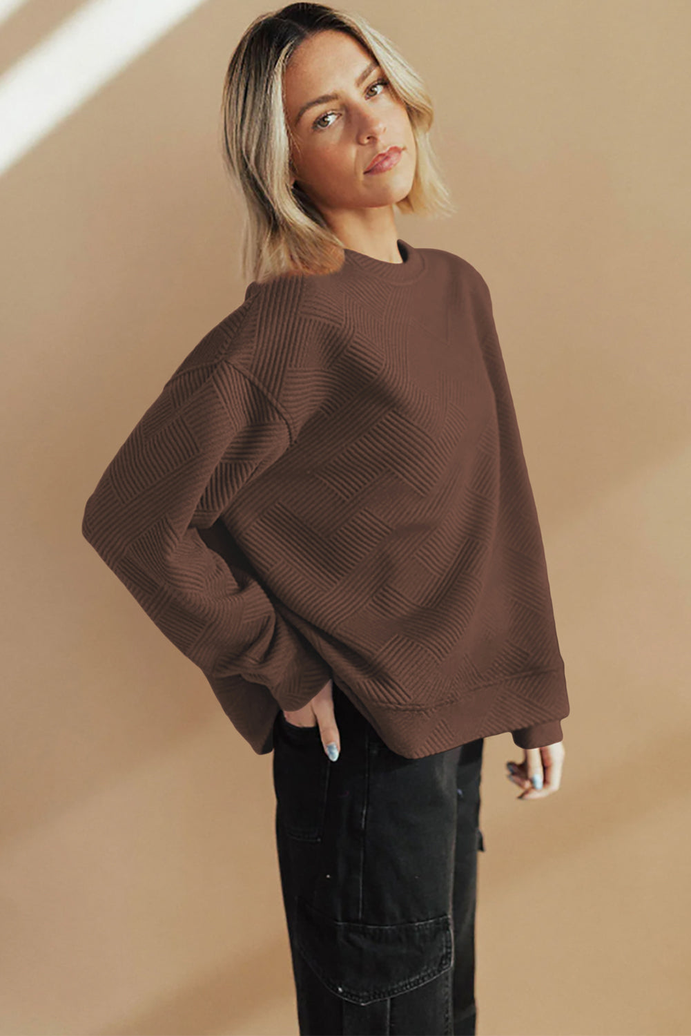 Morning Roast Textured Sweatshirt