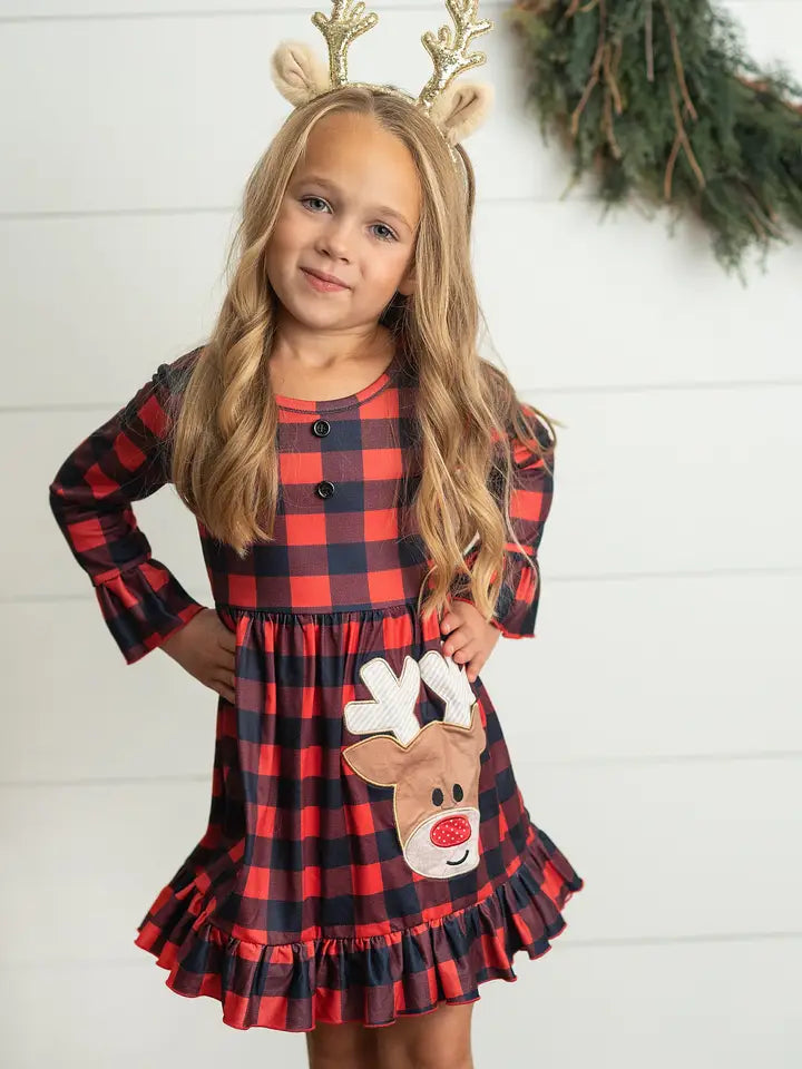 Rudolph Ruffles Holiday Dress