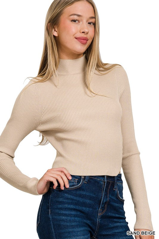 Sculpt Ribbed Turtleneck Sweater