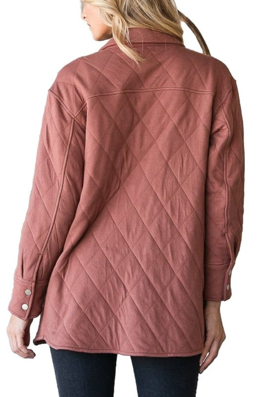 Plus Quilted Ease Button Jacket