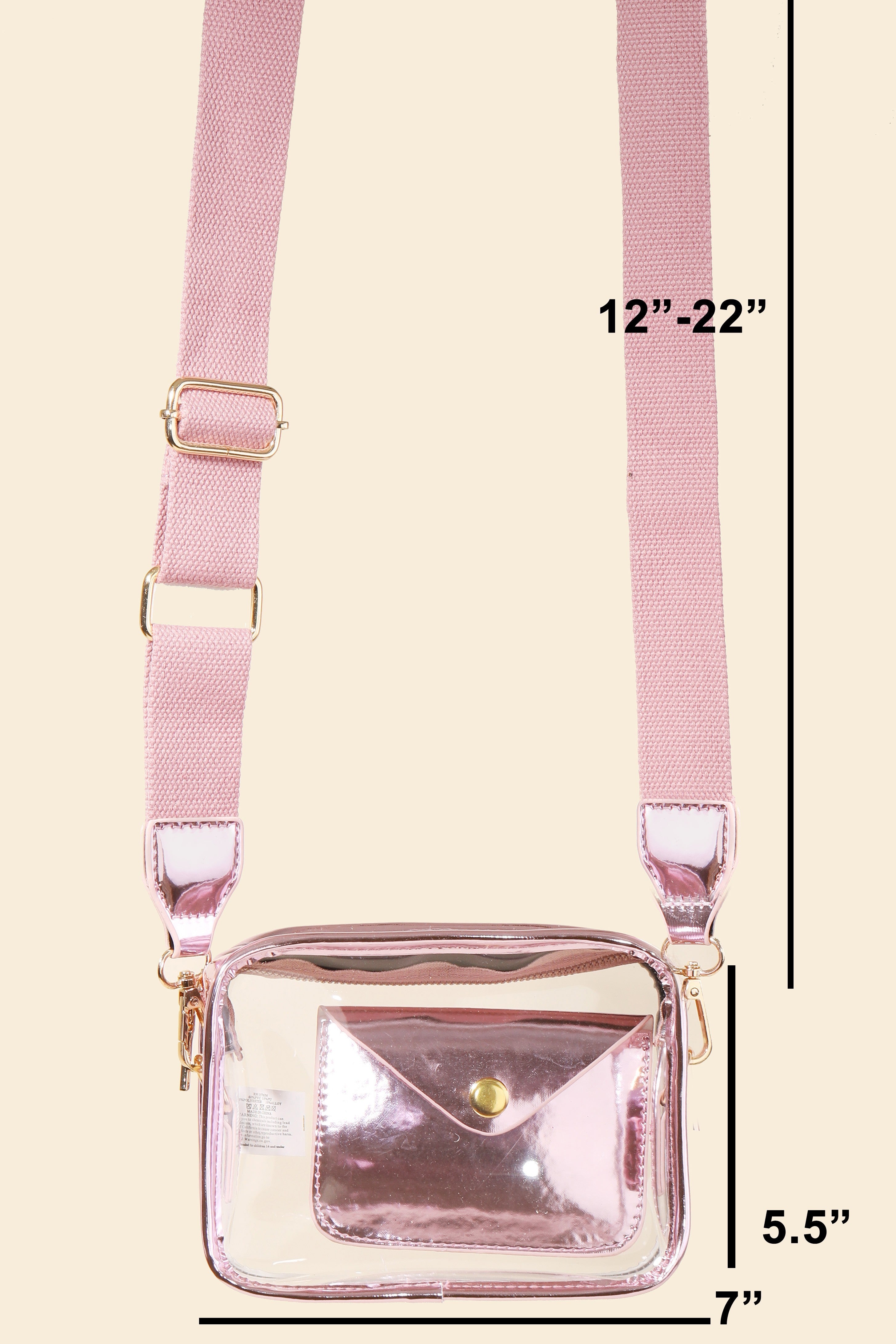 Rosé Aura Clear Crossbody Bag
