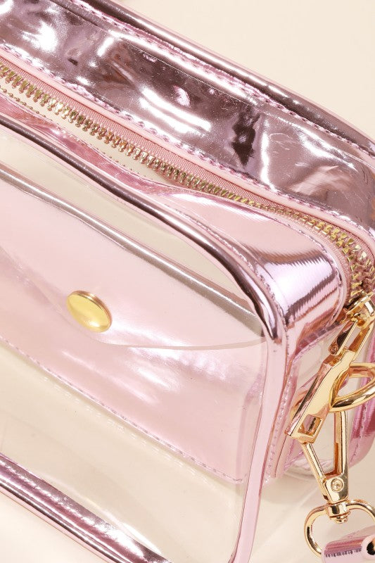 Rosé Aura Clear Crossbody Bag
