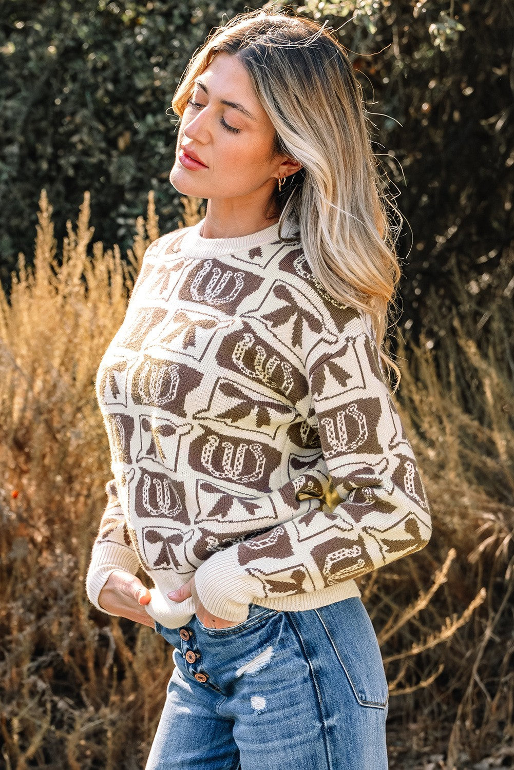 Lucky Charmed Bow Sweater