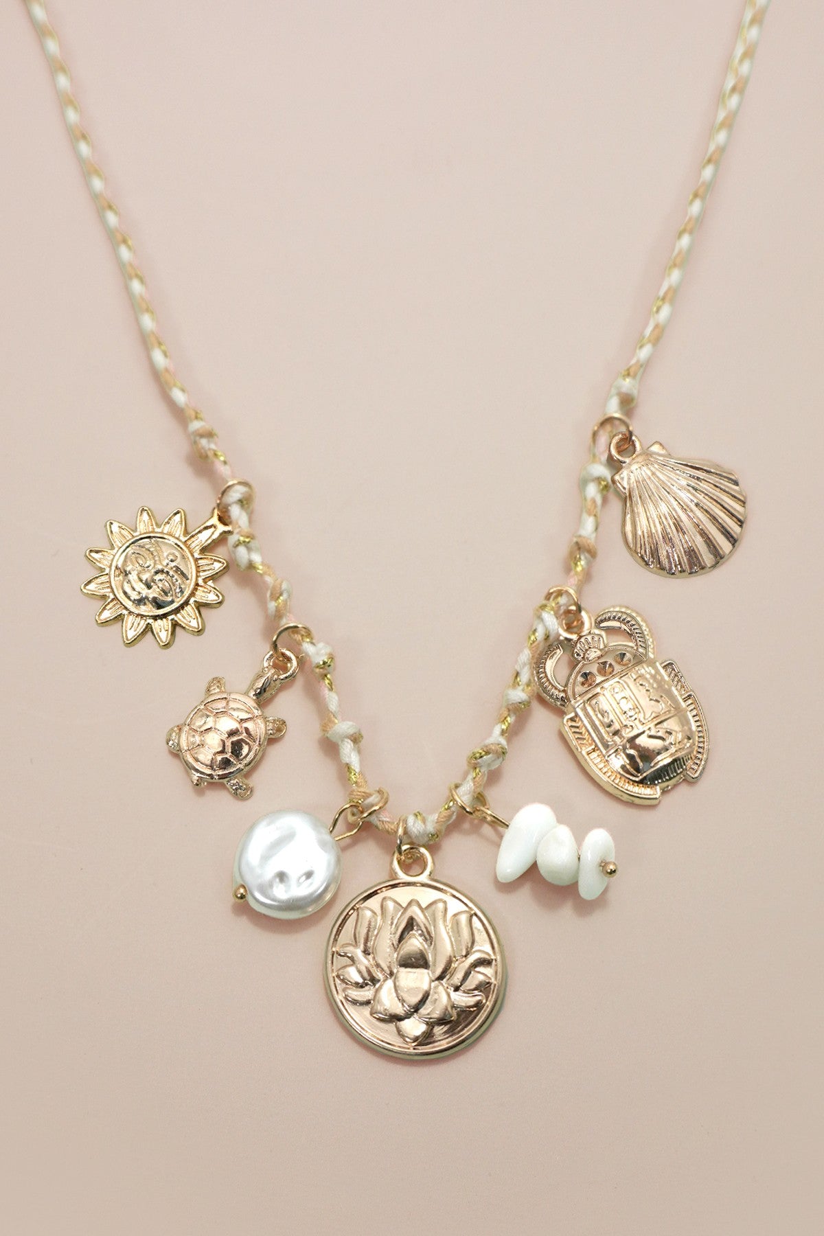 Golden Story Charm Necklace