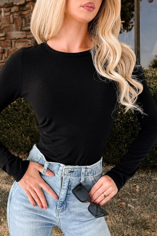 Midnight Ribbed Bodysuit