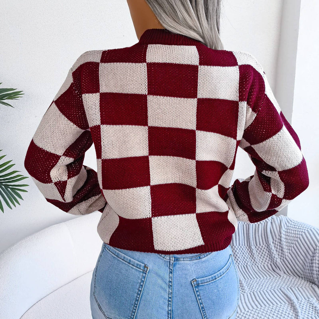 Plaid and Pop Sweater