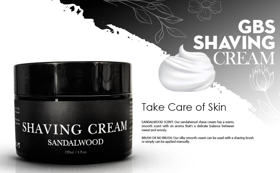 5 Piece shaving Kit - balm, brush, oil, razor, cream & bag