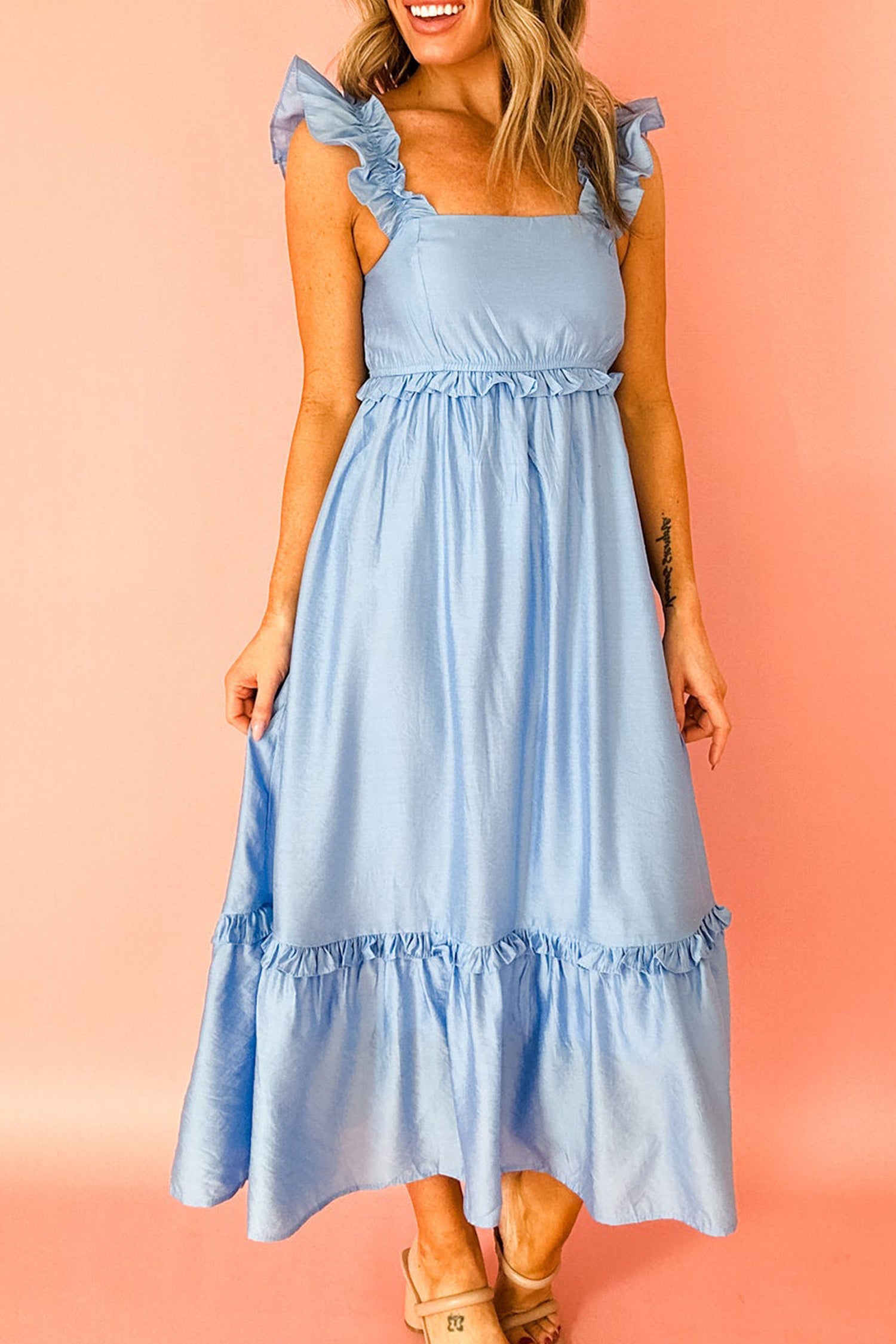Minimal Charm Ruffle Maxi
