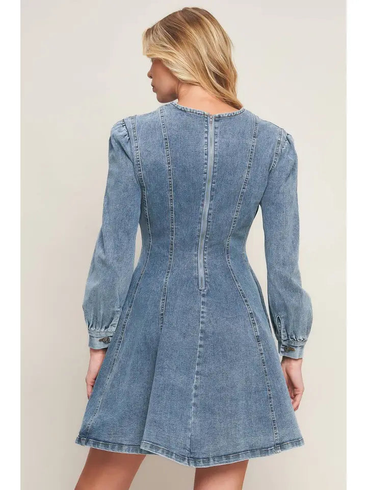Stonewash Denim Mini Dress
