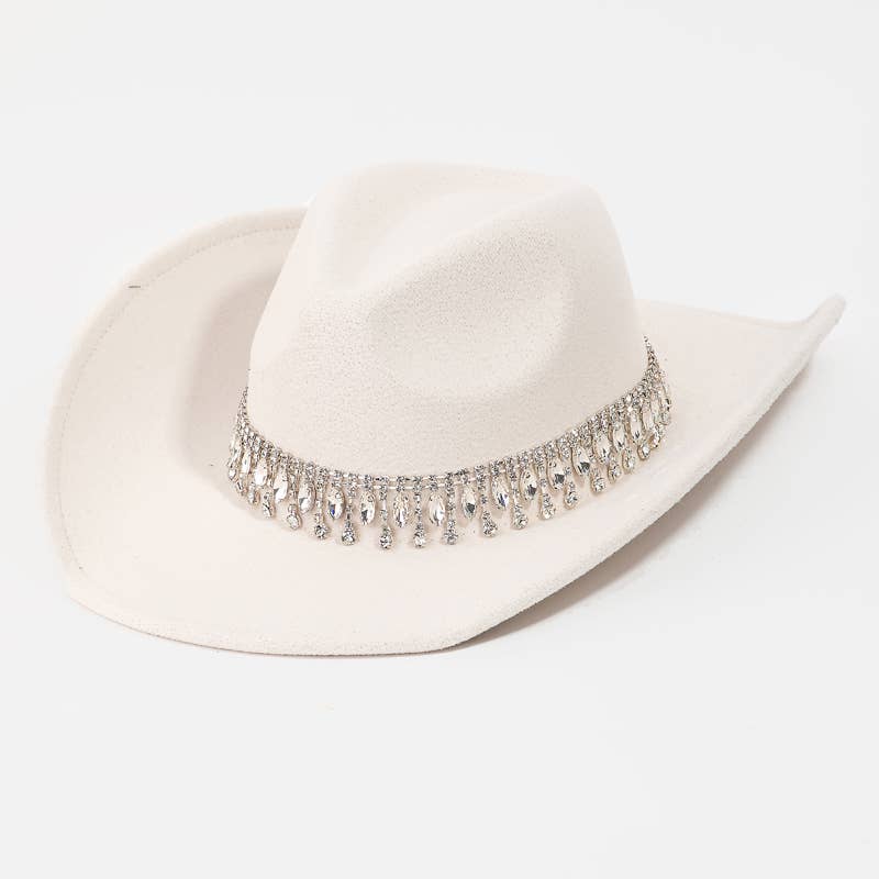 Rhinestone Fringe Chain Western Cowboy Hat