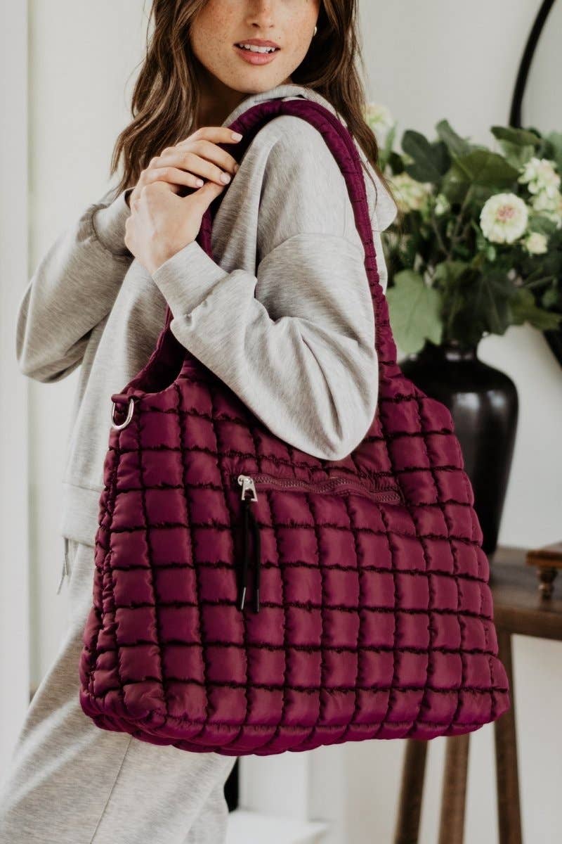 Cabernet Puffer Tote