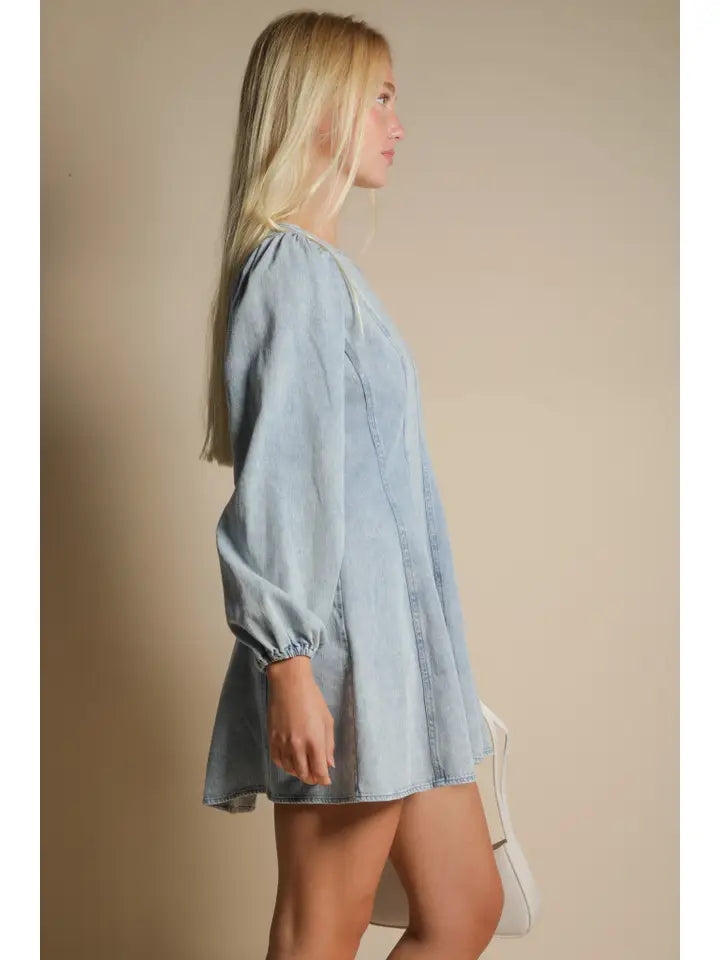 Stonewash Denim Mini Dress
