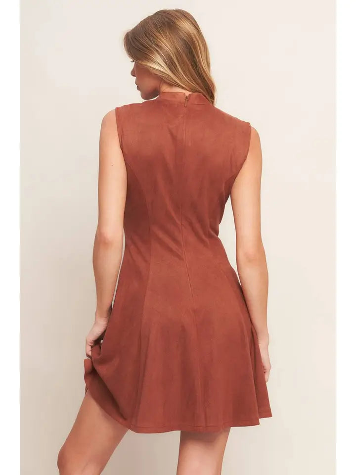 Soft Glam Mini Suede Dress