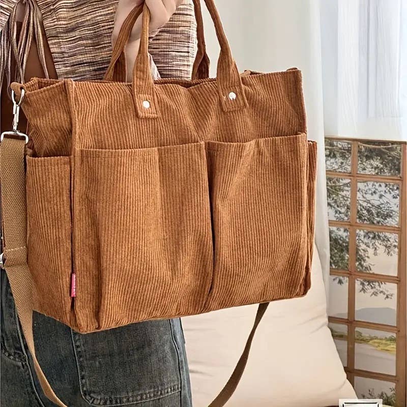 Fall Corduroy Tote Bag
