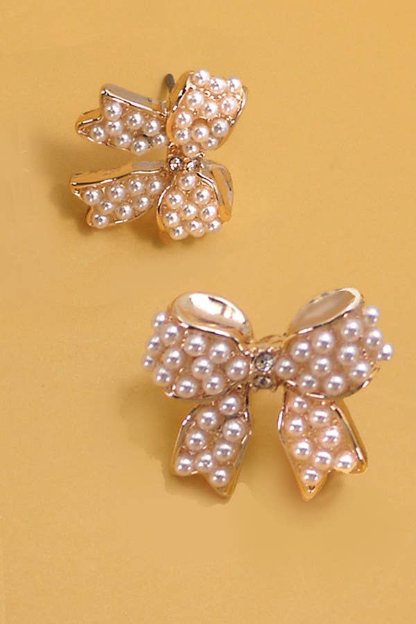 Petite Pearl Bow Earrings