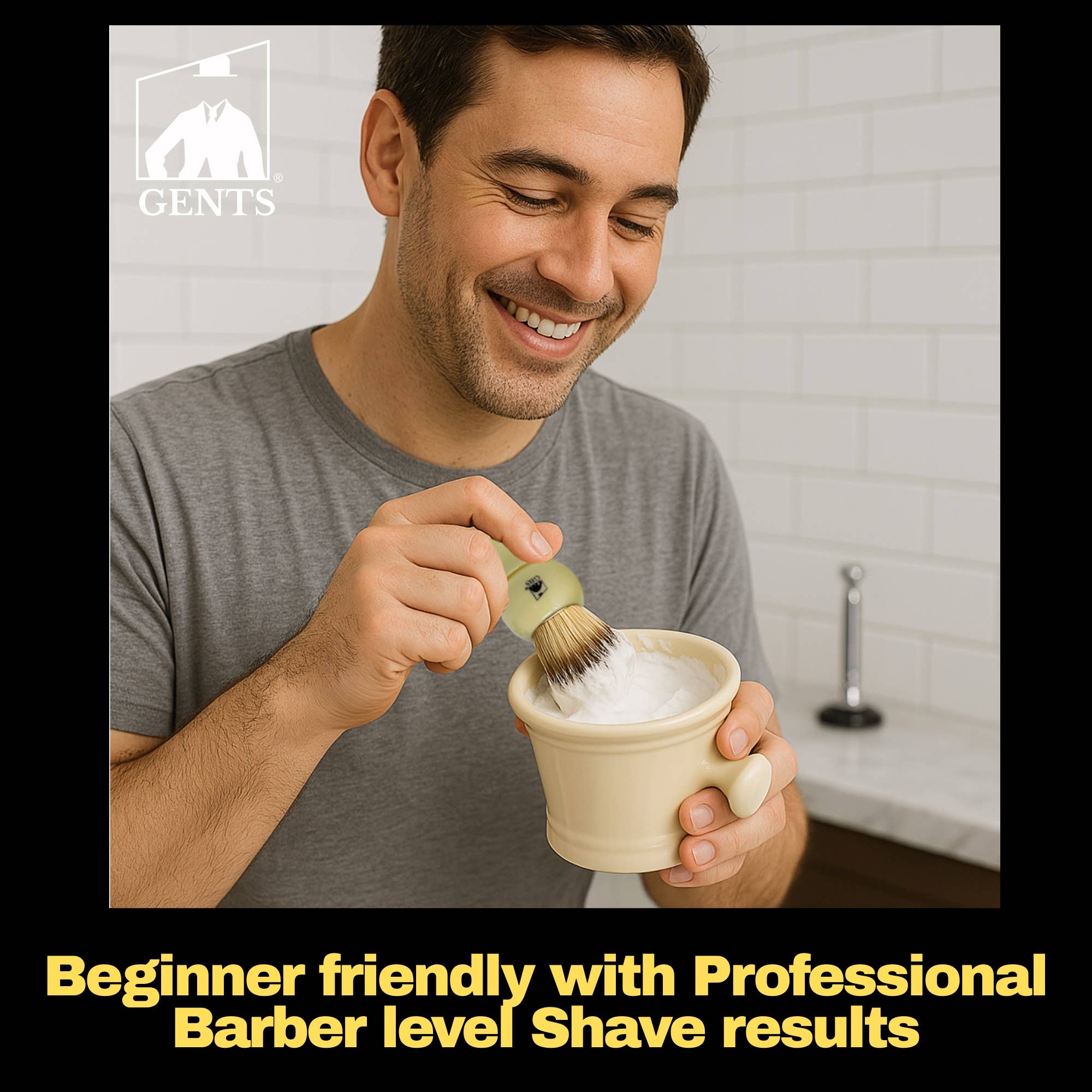 GBS 3 Piece  Mug, brush and Shaving soap Set