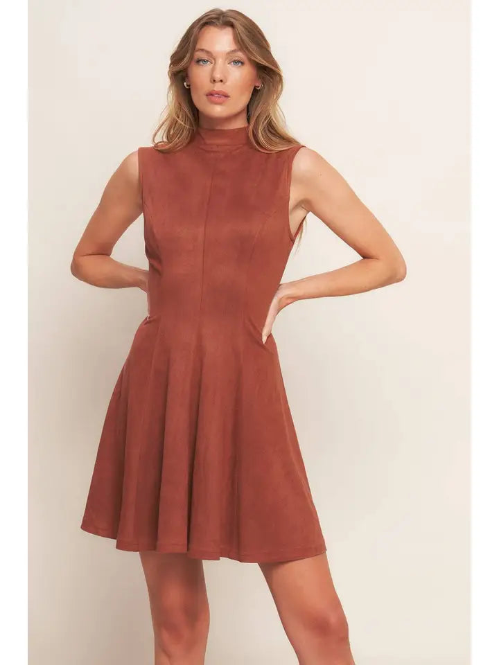 Soft Glam Mini Suede Dress