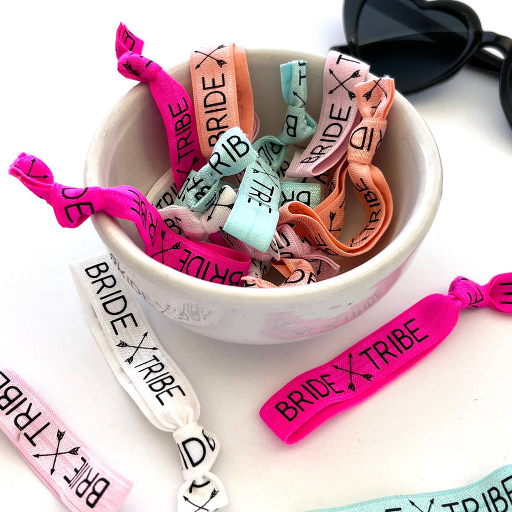 PACK OF 10 Bride Tribe Hair Ties Bachelorette Party Favors