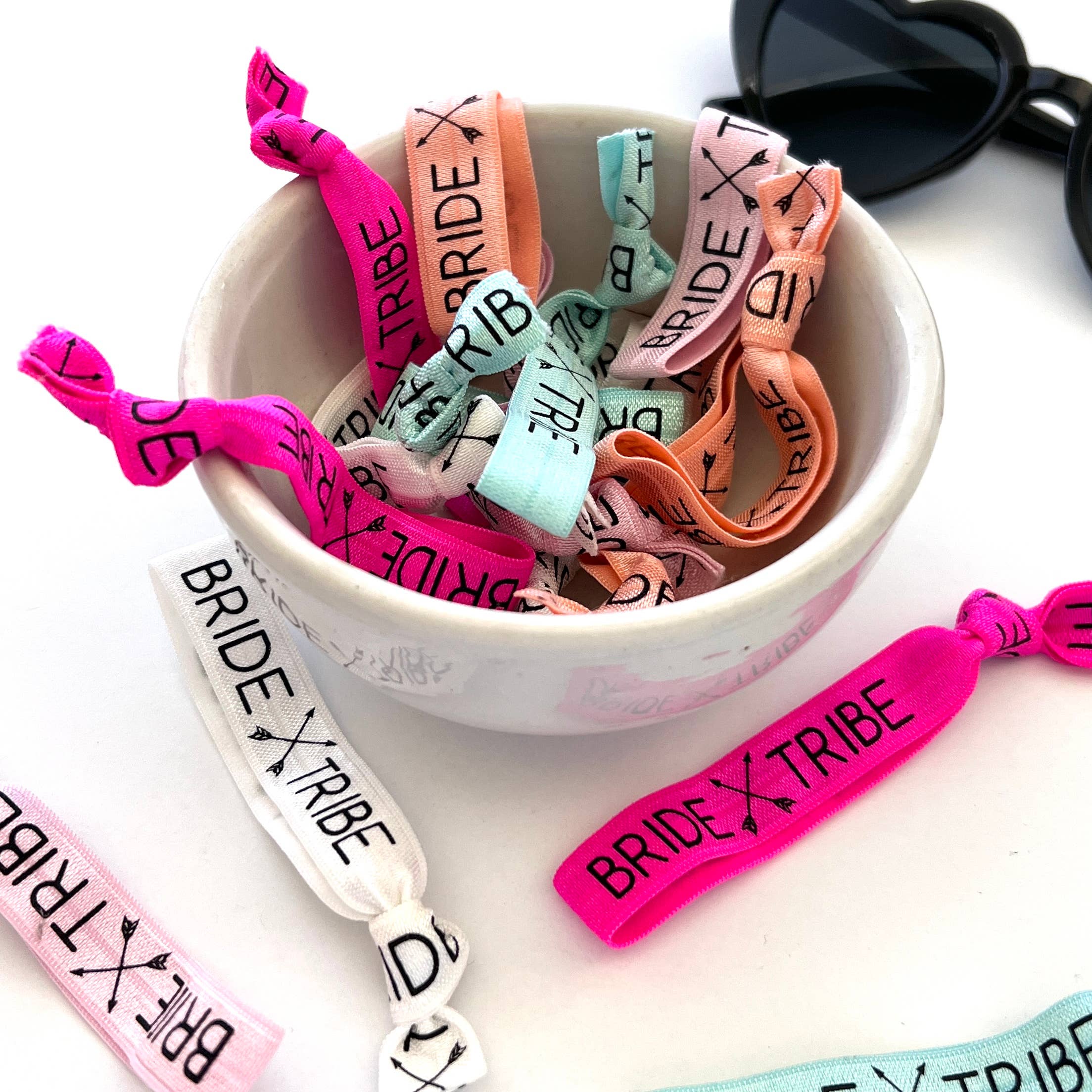 PACK OF 10 Bride Tribe Hair Ties Bachelorette Party Favors