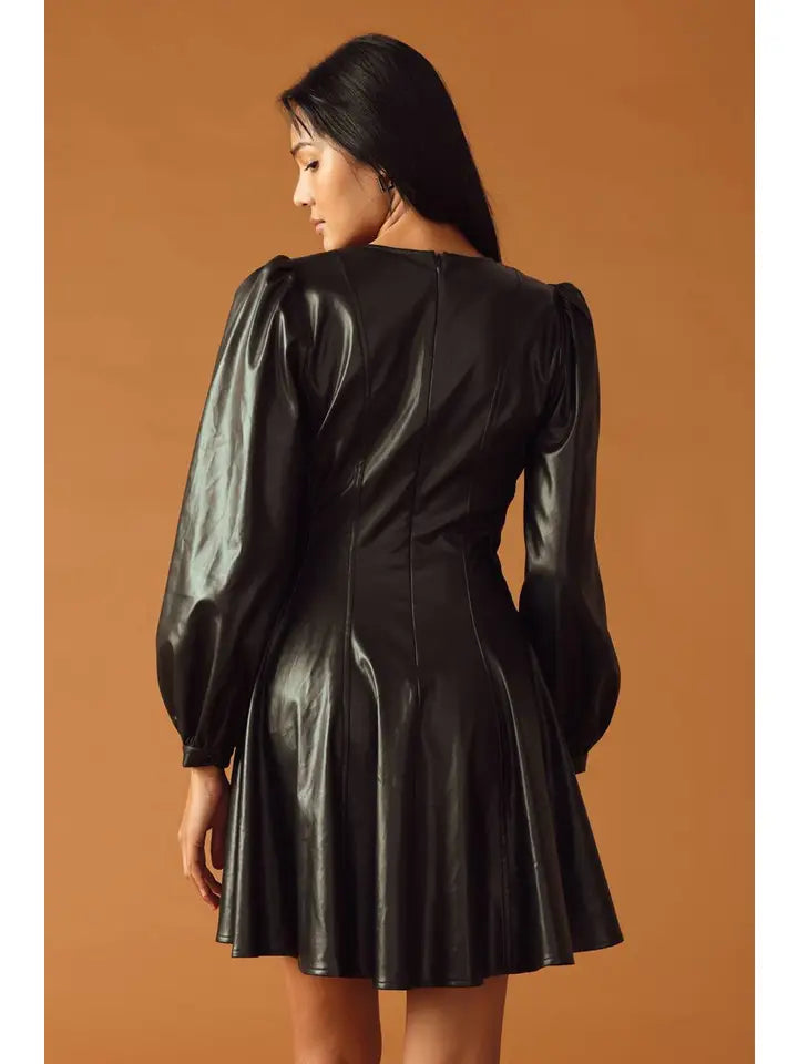 Girls’ Night Leather Mini Dress