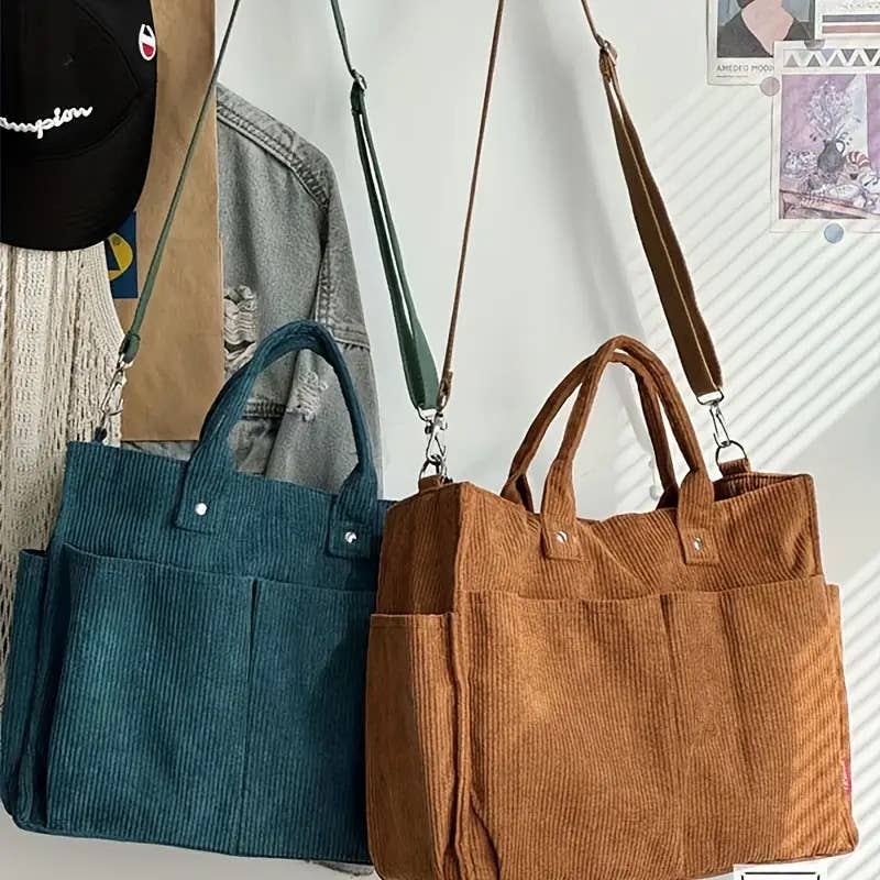 Fall Corduroy Tote Bag