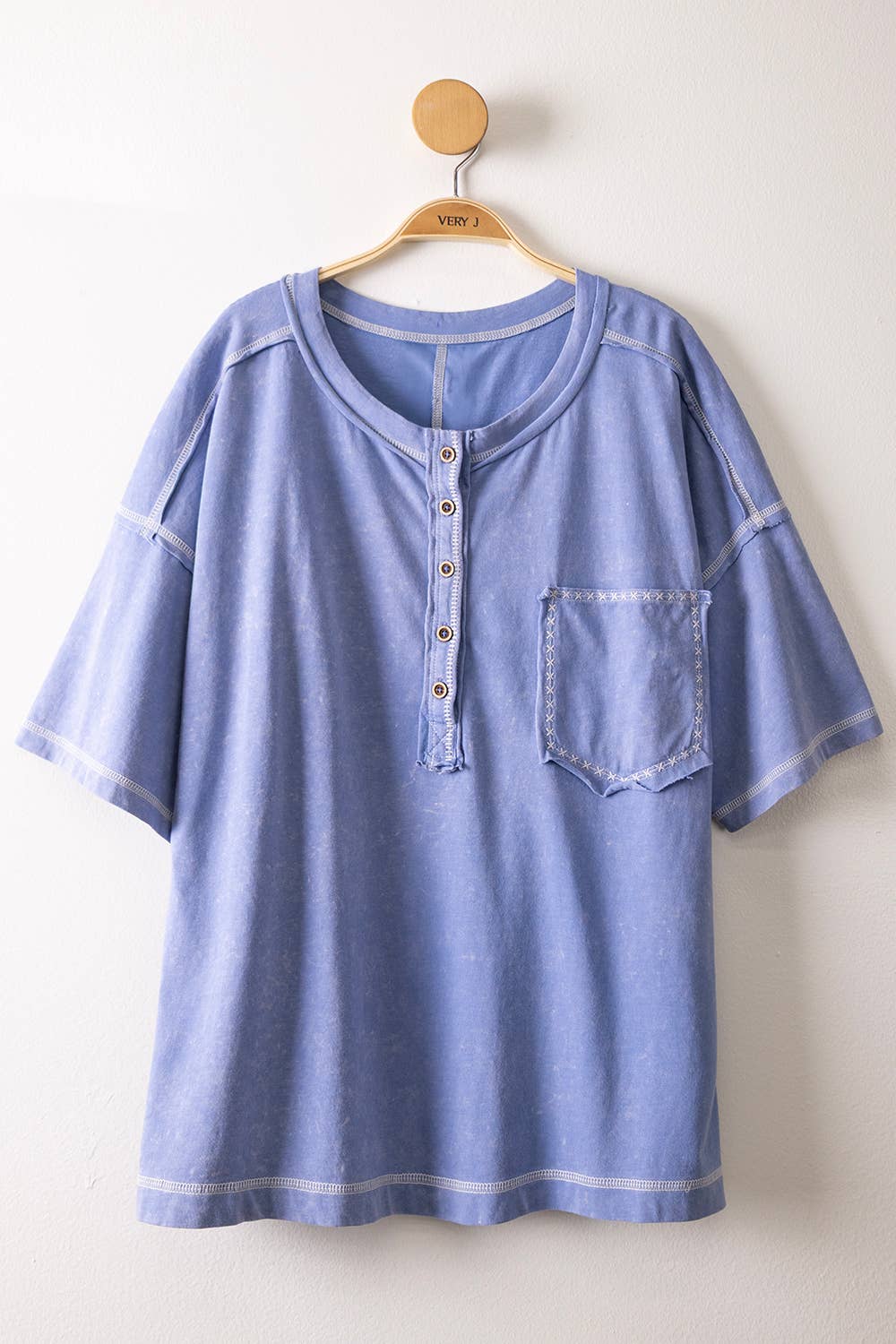 NT12336-Mineral Washed Oversized Comfy Knit Top