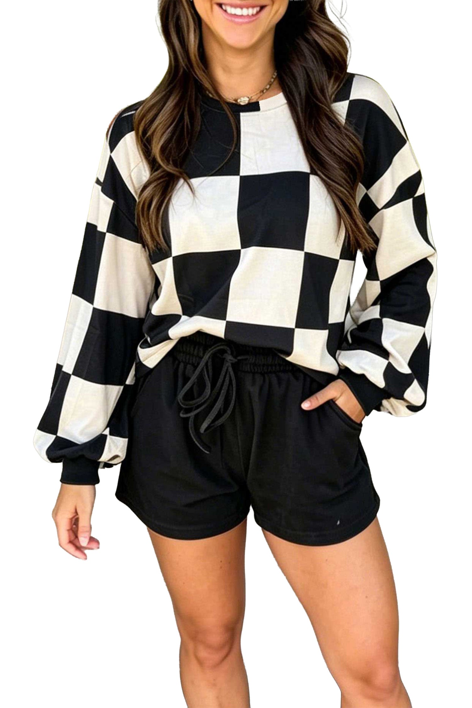 Cozy Corner Plaid Shorts Set