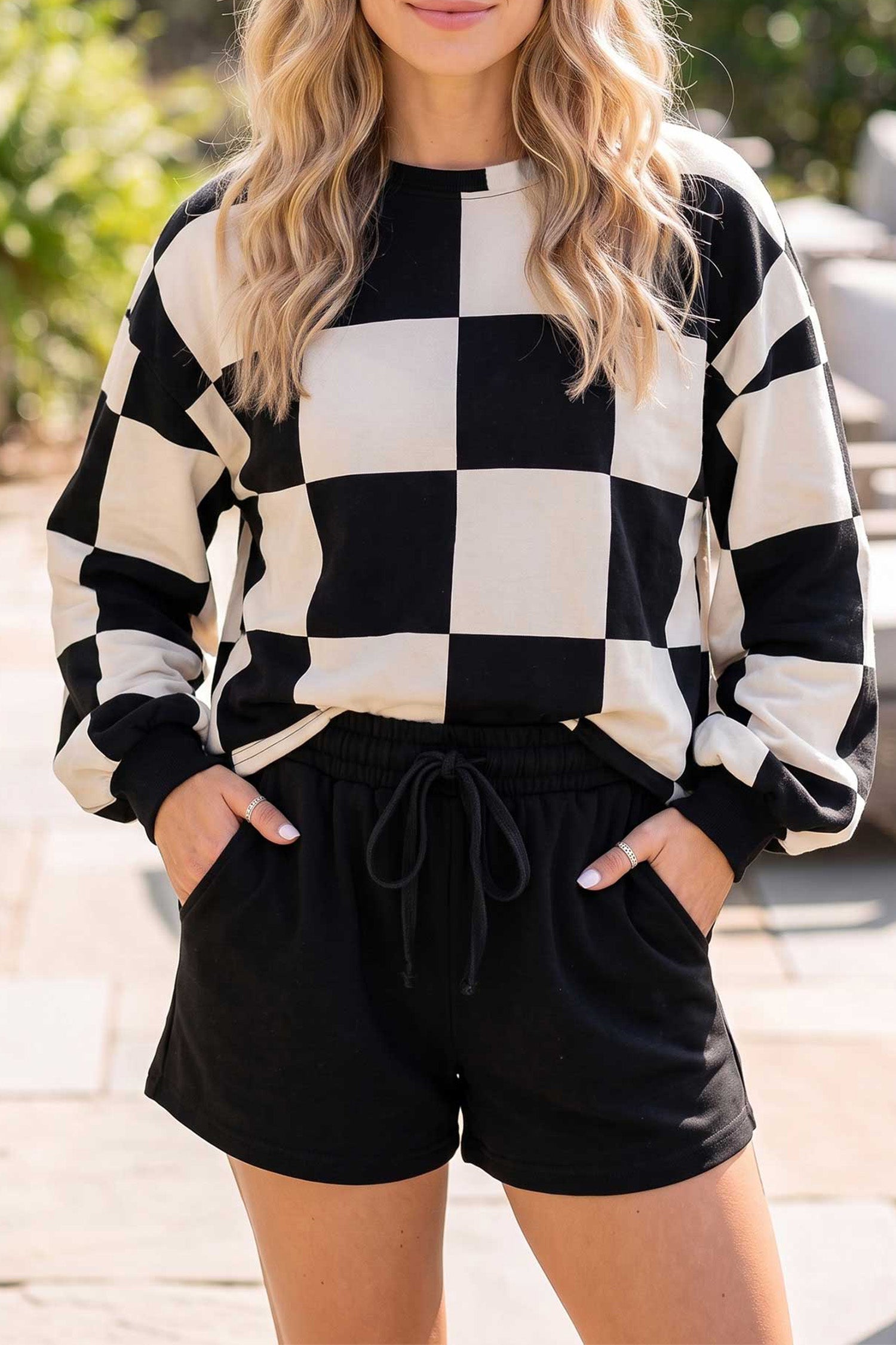 Cozy Corner Plaid Shorts Set