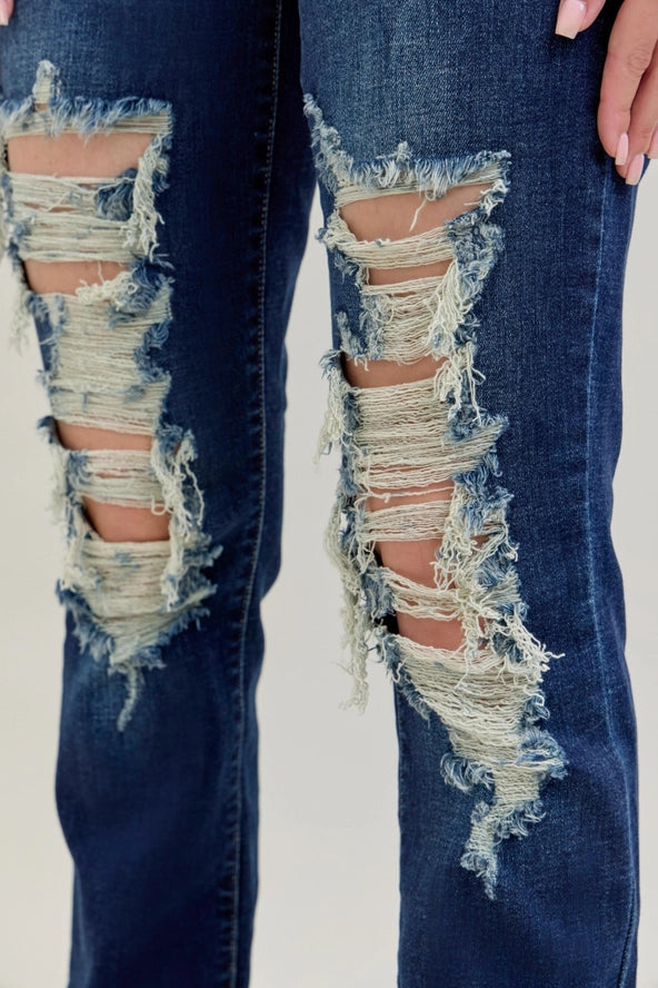 Judy Blue Heavy Destroyed Straight Jeans
