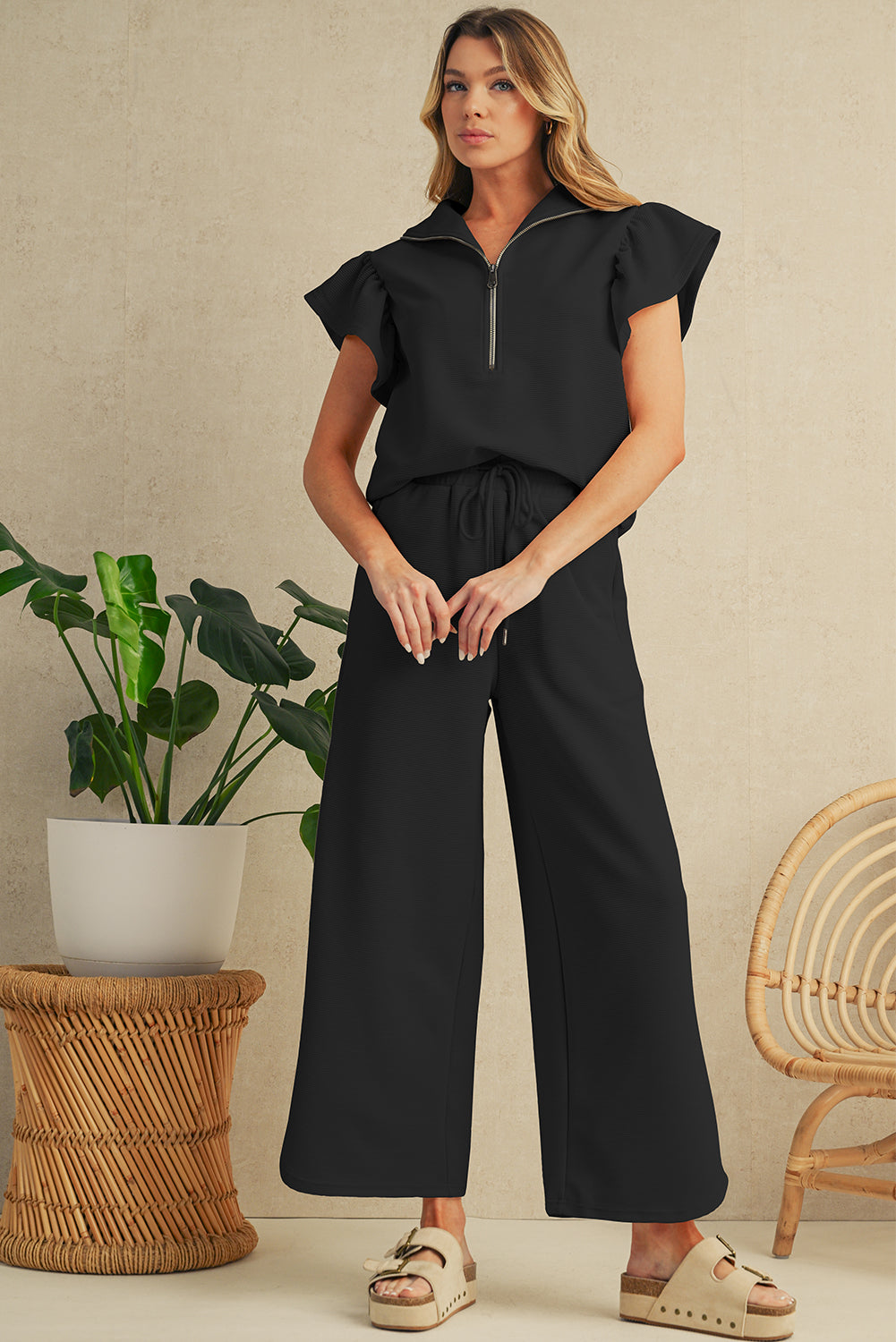 Off-Duty Zip & Wide Leg Set