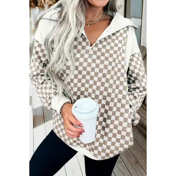 Cozy Checkmate Plullover