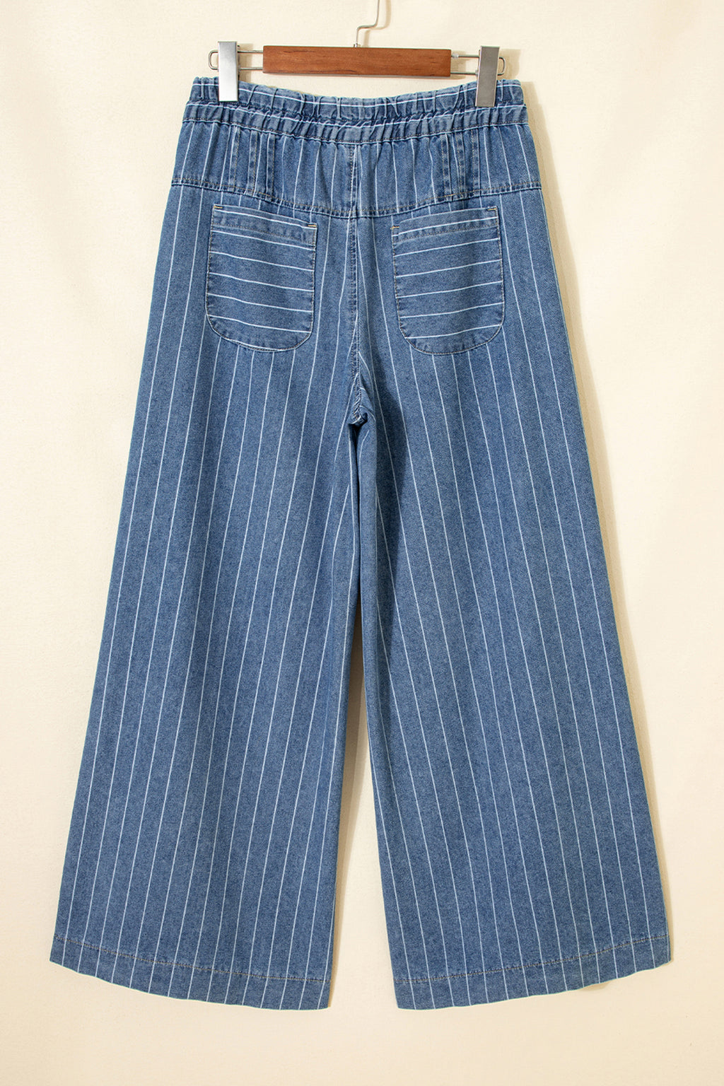 Soft Stripe Utility Wide Leg Denim