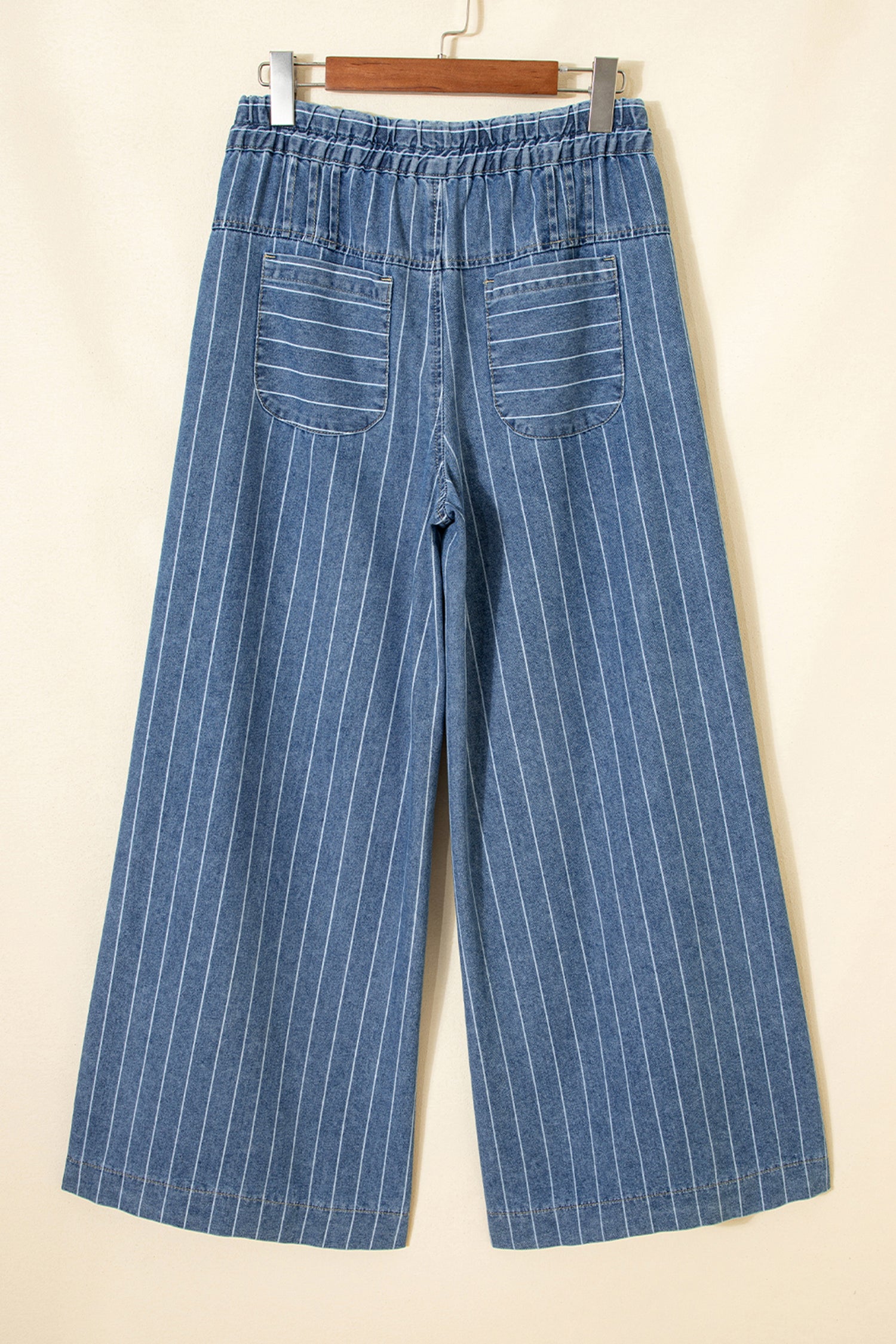 Soft Stripe Utility Wide Leg Denim