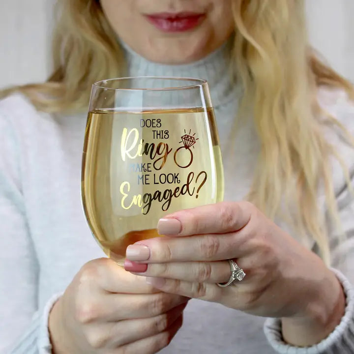 Engaged Wine Glass