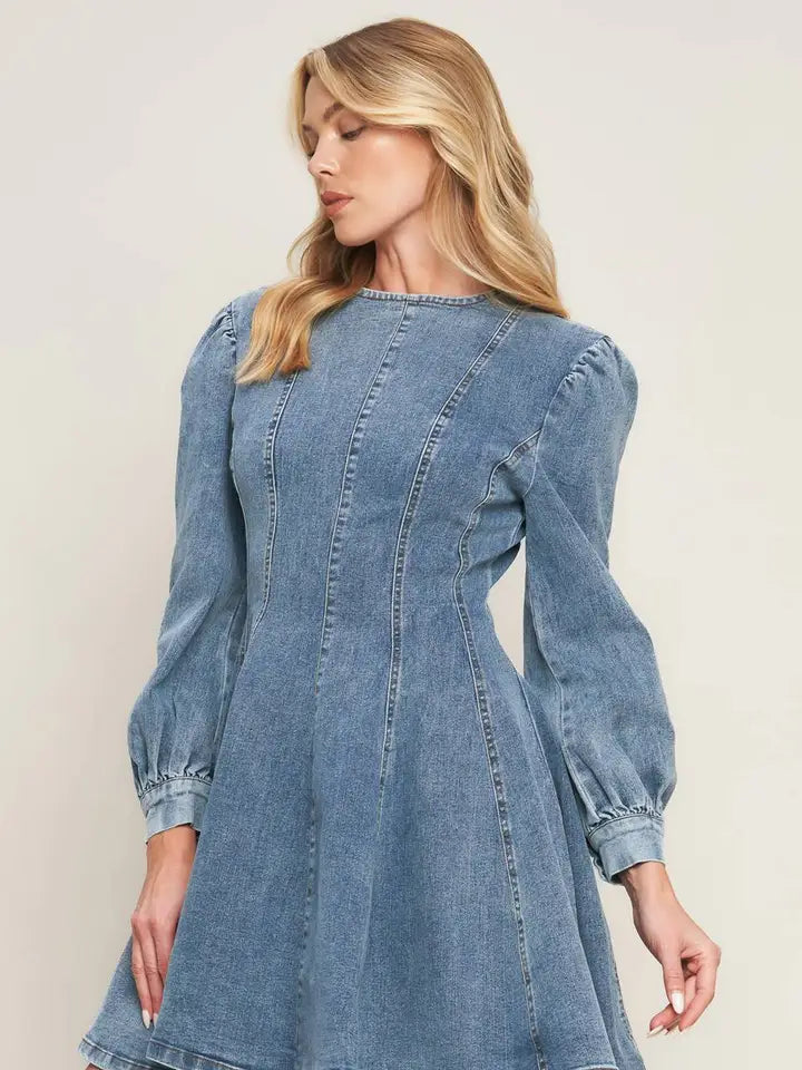 Stonewash Denim Mini Dress