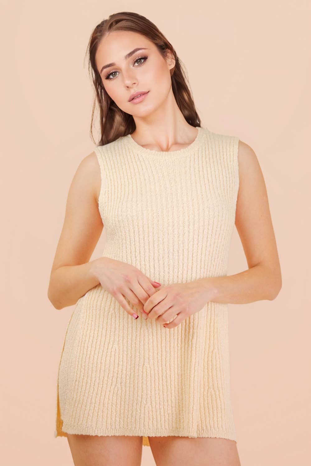 12W3359NSET-Knit Sweater Comfy Top & Shorts Set